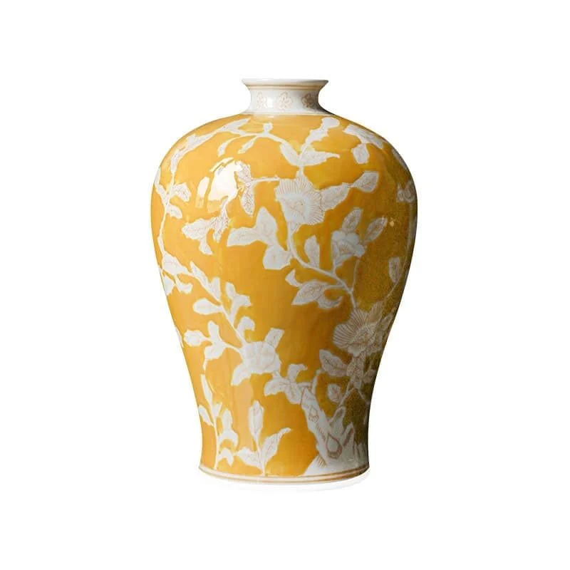 Golden Orchid Ceramic Vase – Luxurious Home Décor Accent (1)