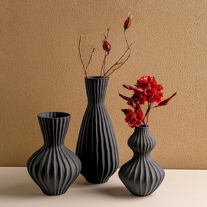 Gourd Shaped Ceramic Vase With Shell Texture (4)