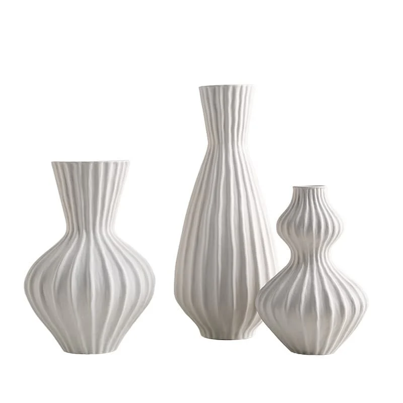 Gourd Shaped Ceramic Vase With Shell Texture (5)