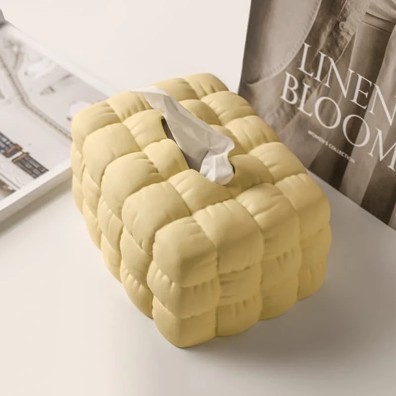 Grid Pattern Ceramic Tissue Box (3)
