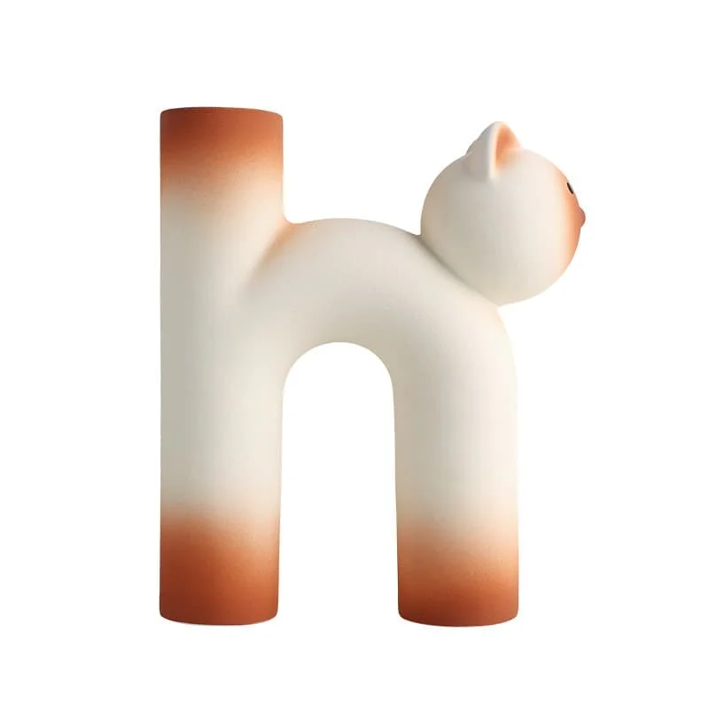 H Shaped Cat Ceramic Vase – Modern Playful Décor (5)