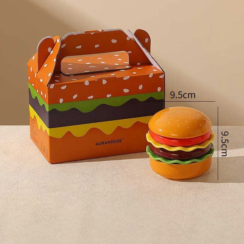 Hamburger Inspired Ceramic Bowl & Plate Set – Creative Tableware (6)