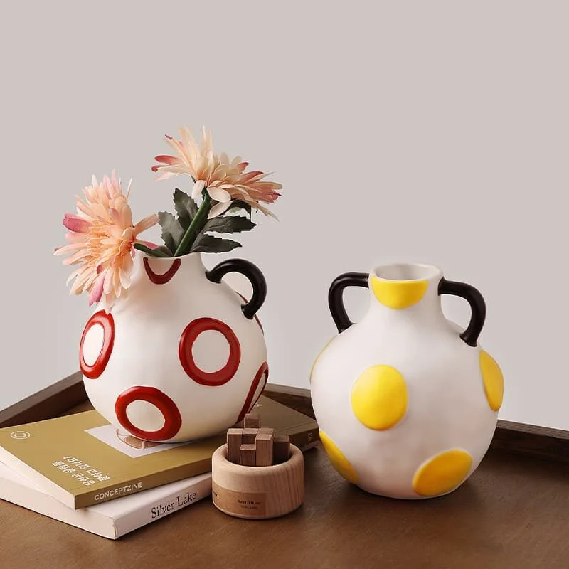 Hand Painted Floral Creamer Shaped Ceramic Vase – Colorful Artistic Décor (2)