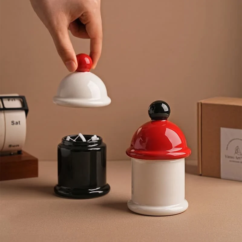 Hat Lid Ceramic Toothpick Holder (1)