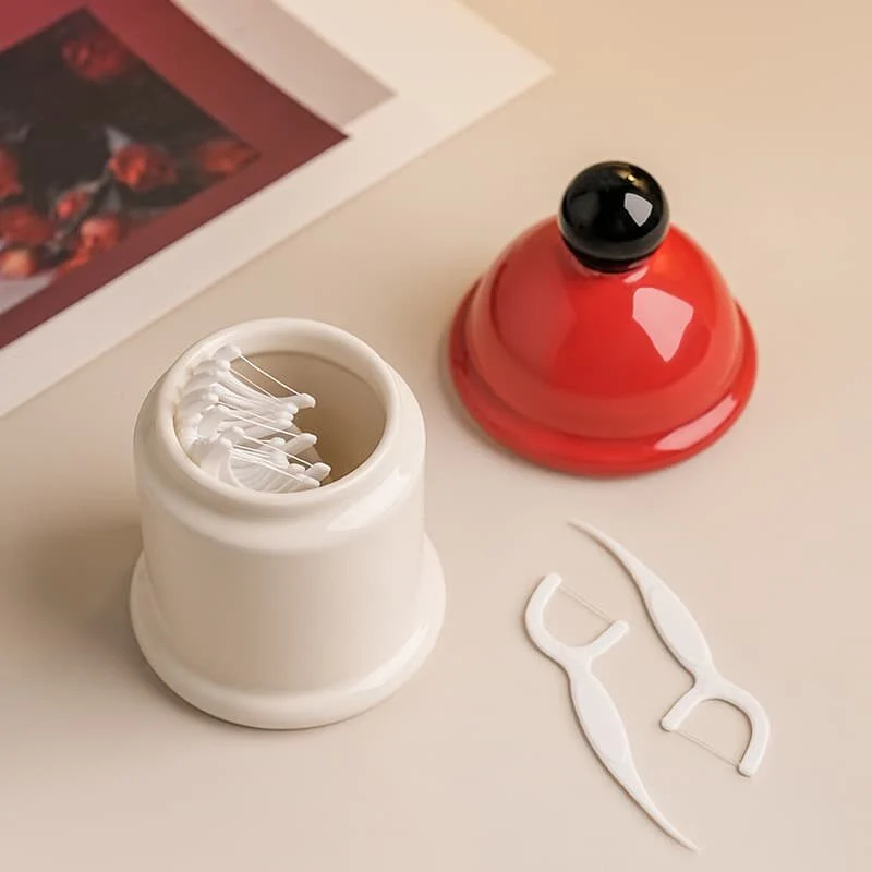 Hat Lid Ceramic Toothpick Holder (2)