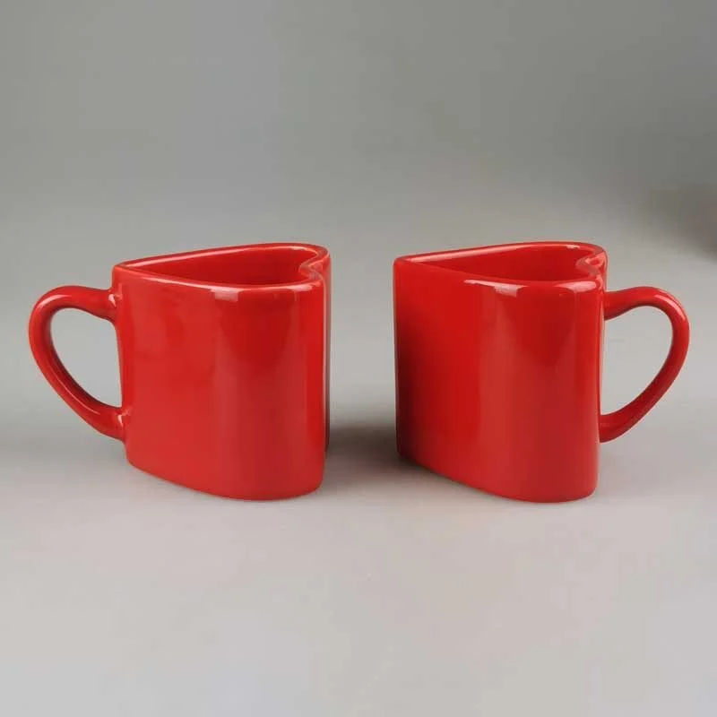 Heart Shaped Red Ceramic Mug (2)