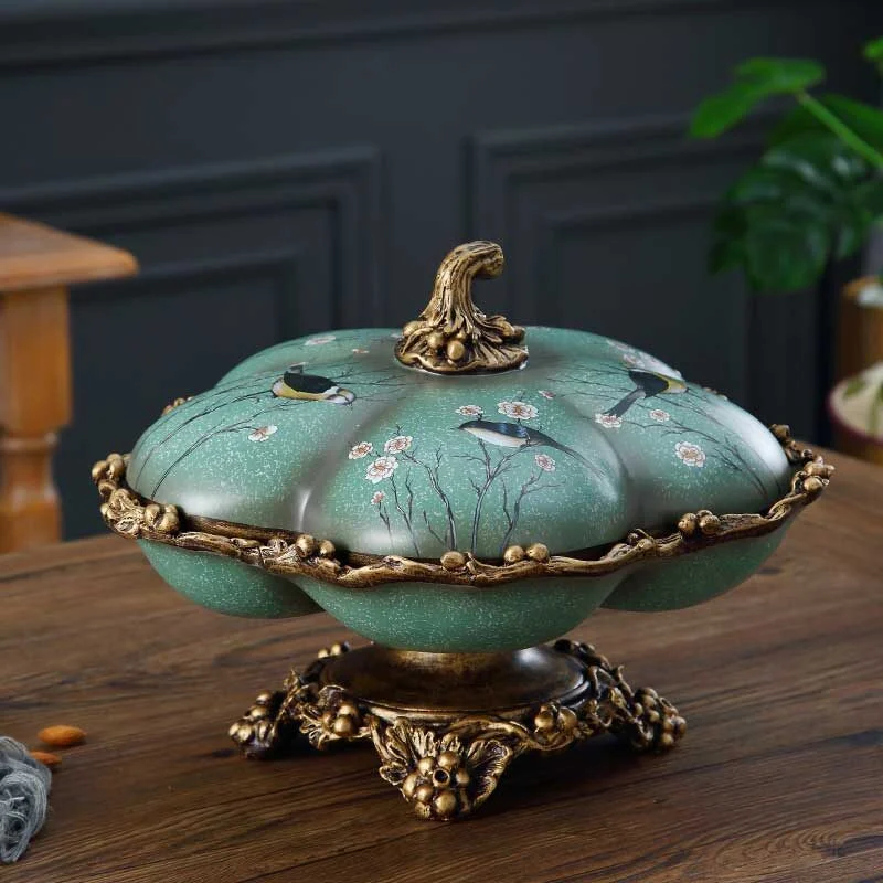 High Foot Vintage Multi Compartment Resin Fruit Plate – Teal Green Luxury (4)