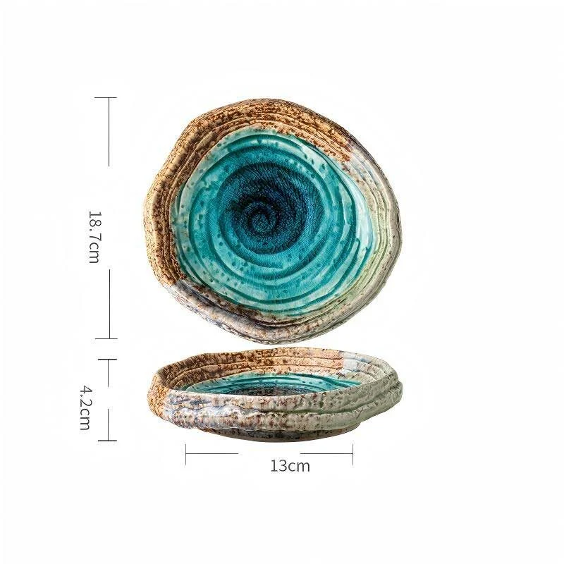 Ice Crack Glaze Ceramic Deep Plate – Pond Inspired Shape (4)