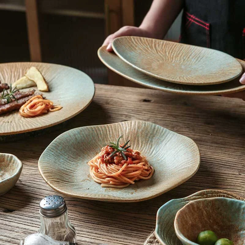 Japanese Vintage Light Green Ceramic Plate (2)