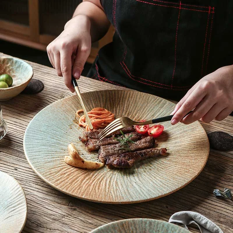 Japanese Vintage Light Green Ceramic Plate (3)
