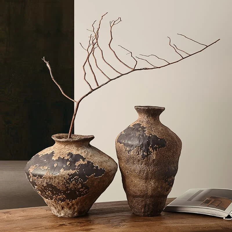 Kurota Vintage Dark Ceramic Jar Vase (4)