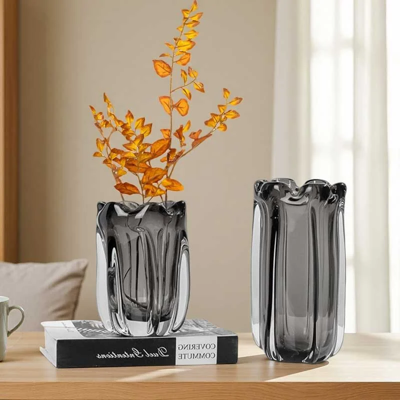 Linear Texture Art Glass Vase (4)