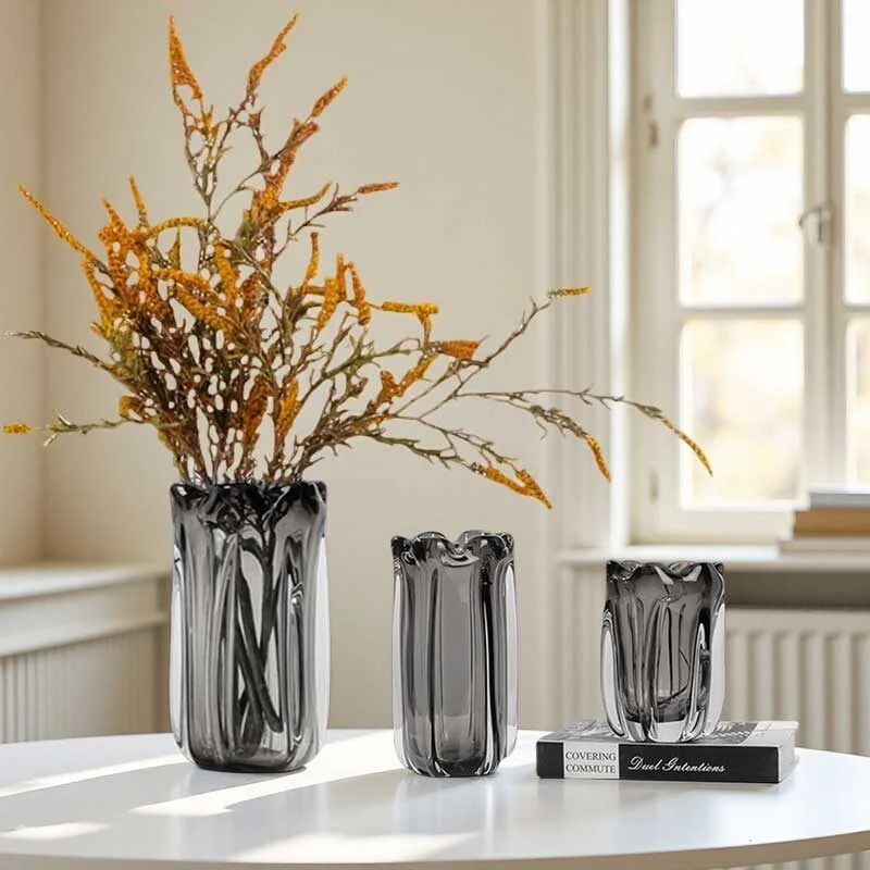 Linear Texture Art Glass Vase (5)