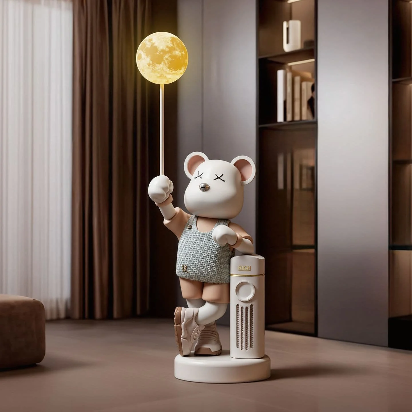 Lunar Bear Resin Floor Ornament (1)