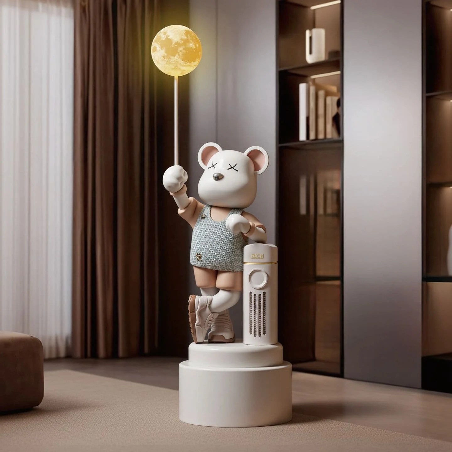 Lunar Bear Resin Floor Ornament (2)