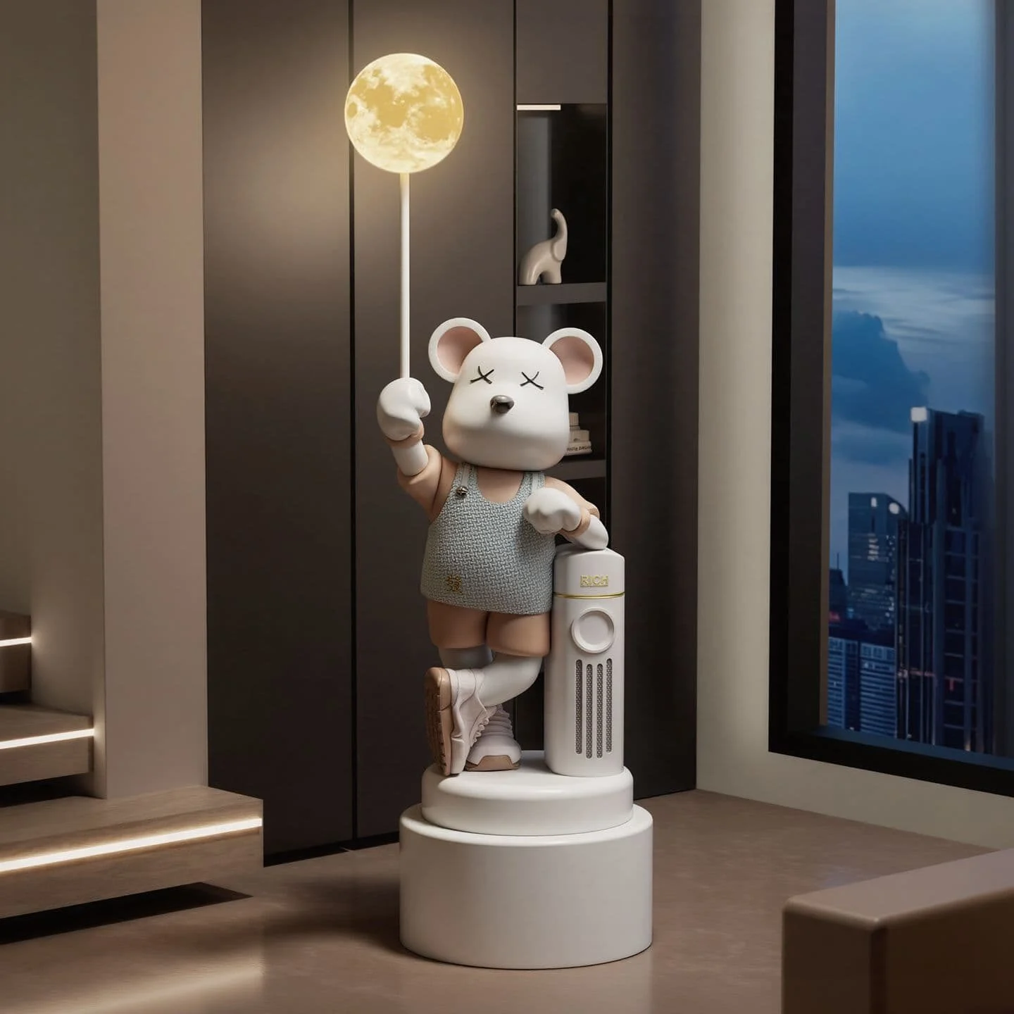 Lunar Bear Resin Floor Ornament (4)