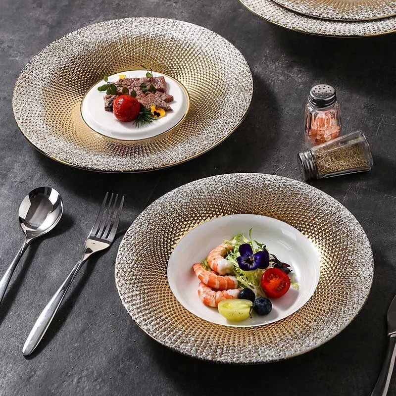 Luxury Ceramic Steak & Fruit Plate – Modern Western Style Tableware (1)