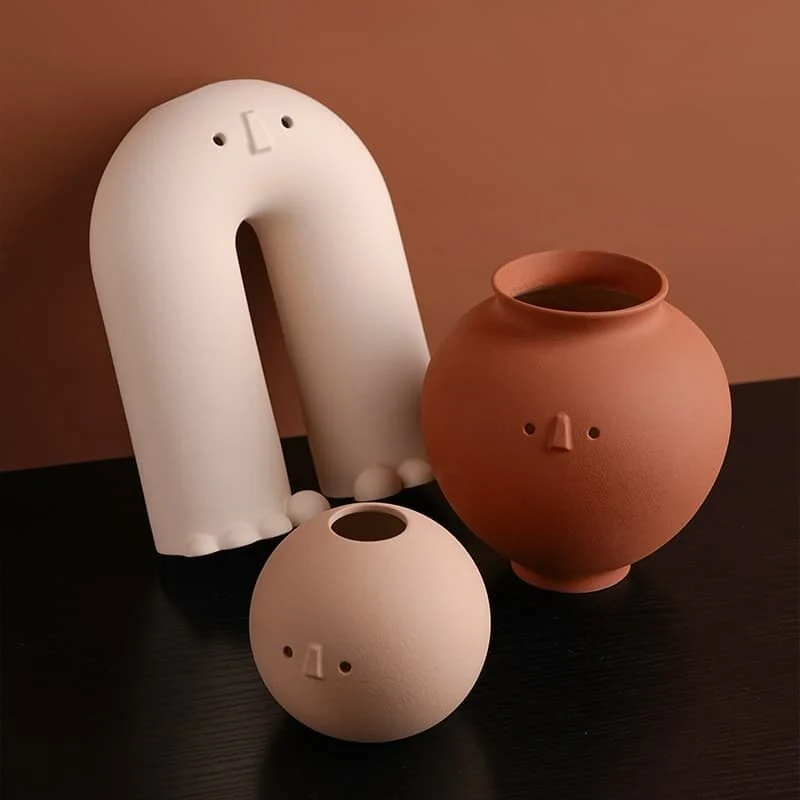 Mimi Wabi Sabi Cute Eye Pattern Ceramic Vase (3)