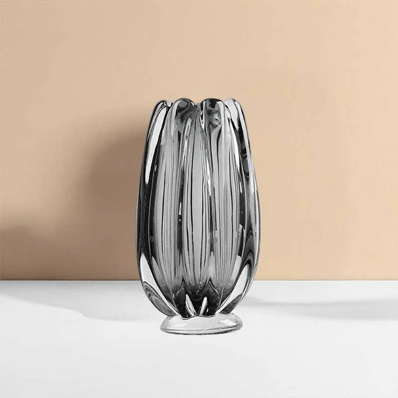 Minimal Vertical Ridge Glass Vase (3)