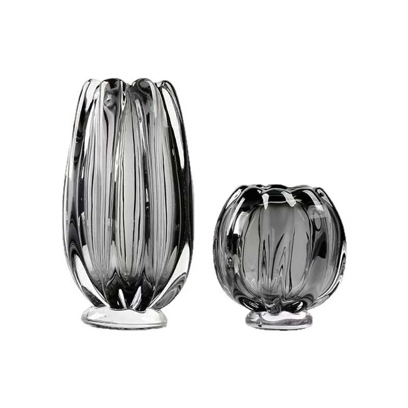 Minimal Vertical Ridge Glass Vase (4)