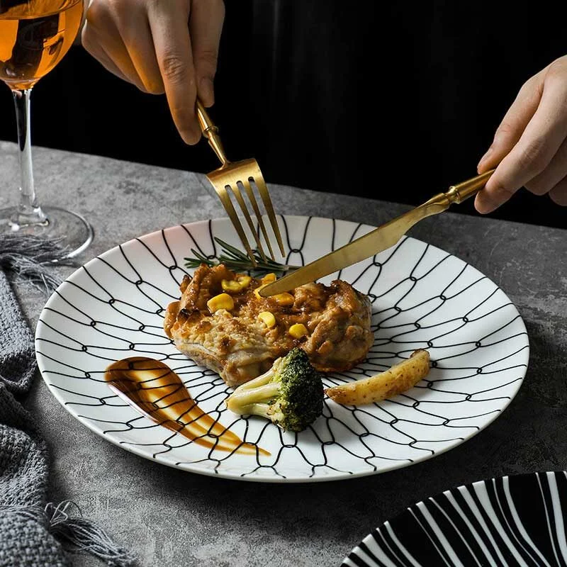 Minimalist Ceramic Pasta & Dessert Plate – Modern Western Tableware (2)