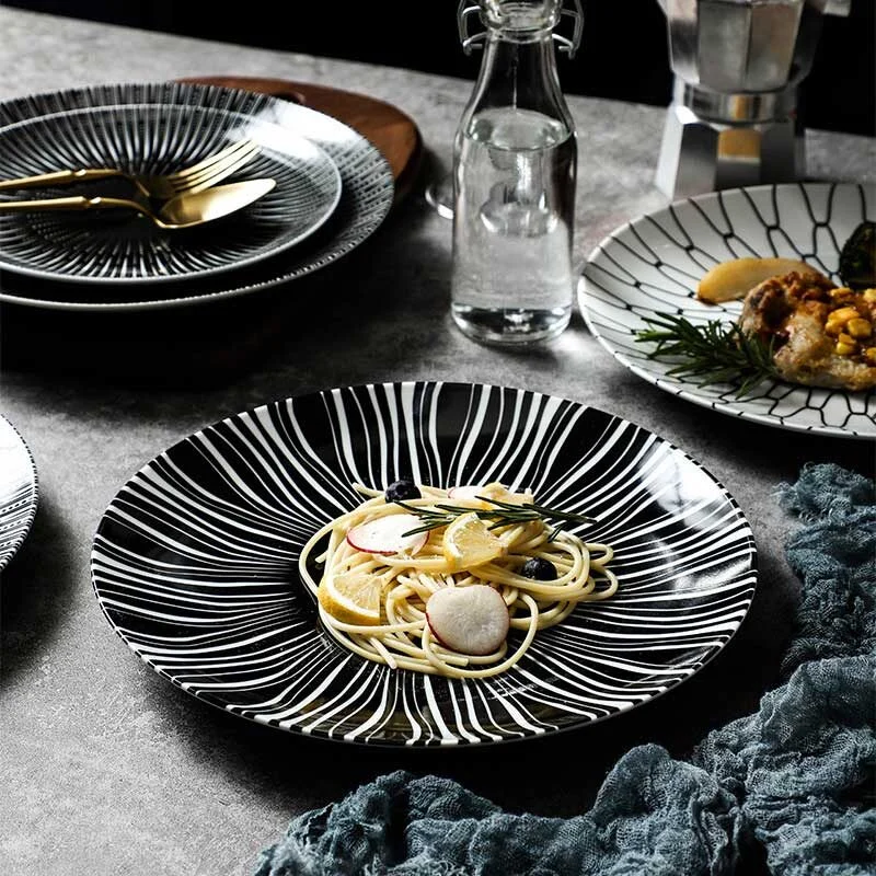 Minimalist Ceramic Pasta & Dessert Plate – Modern Western Tableware (3)