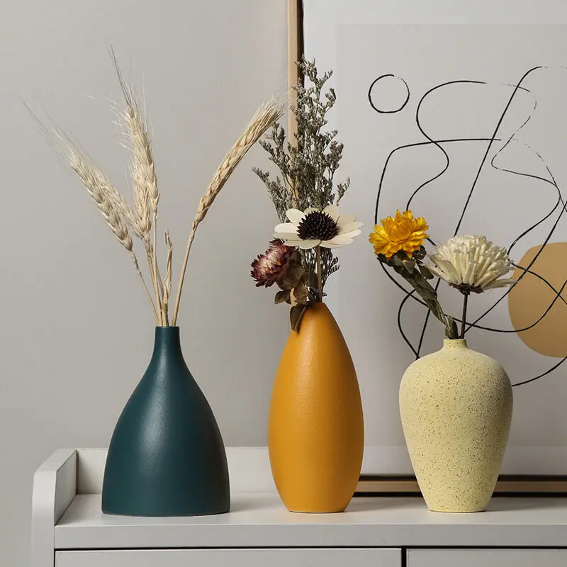 Minimalist Ceramic Vase Set Of 4 Modern Decorative Flower Vases 2