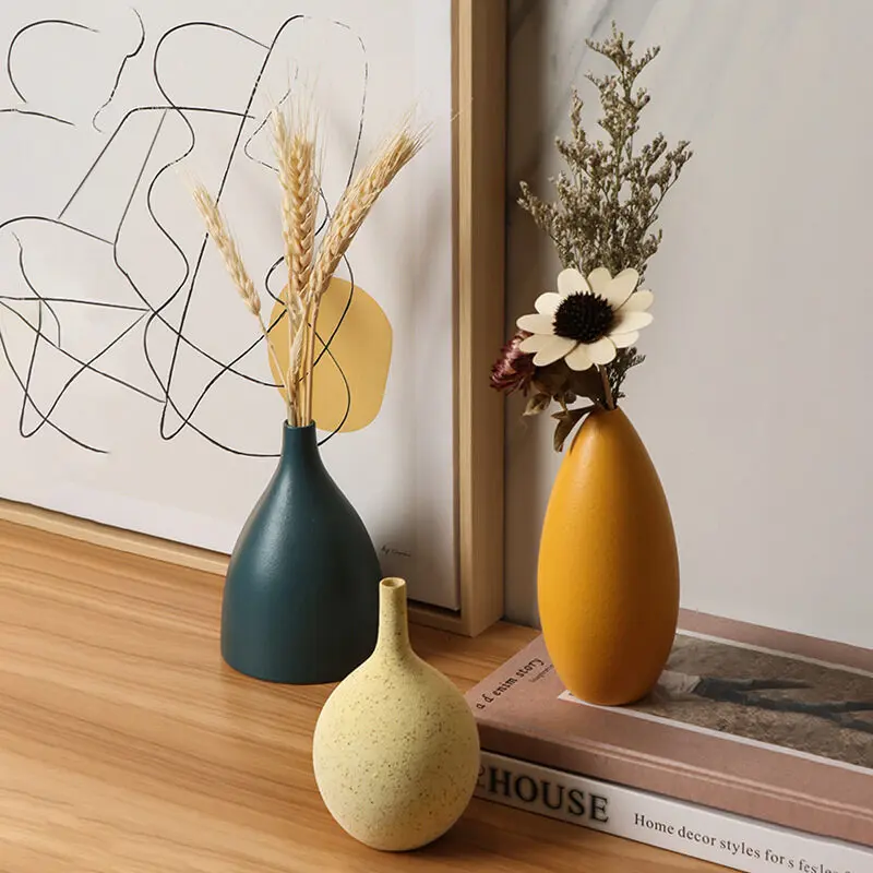 Minimalist Ceramic Vase Set Of 4 Modern Decorative Flower Vases 4