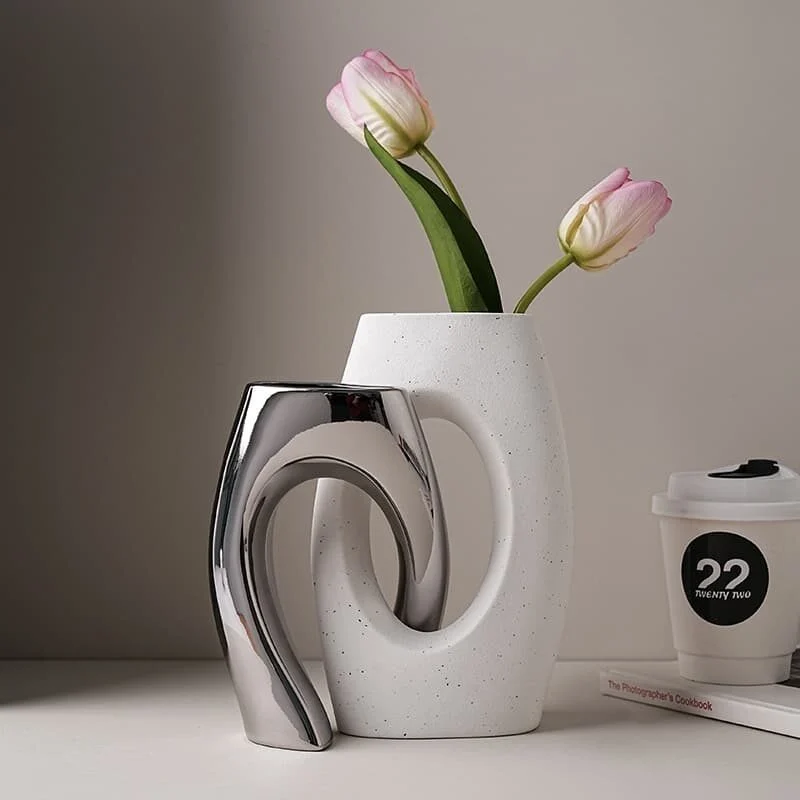 Minimalist Cross Form Asymmetric Ceramic Vase (1)