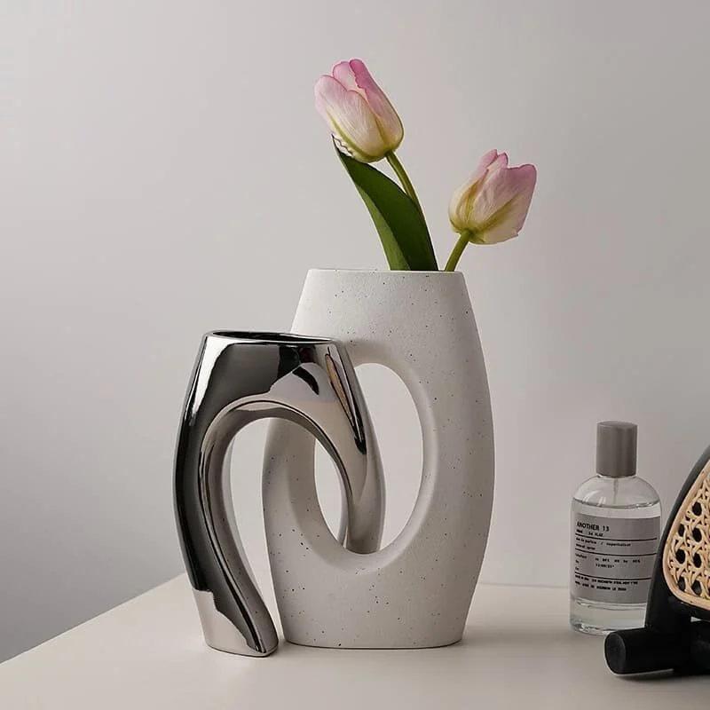 Minimalist Cross Form Asymmetric Ceramic Vase (3)