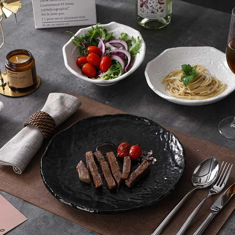 Minimalist Stone Texture Ceramic Salad Bowl (2)