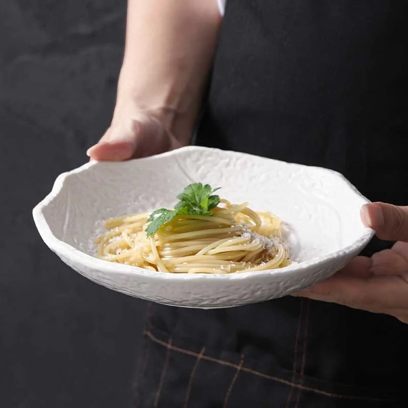 Minimalist Stone Texture Ceramic Salad Bowl (3)