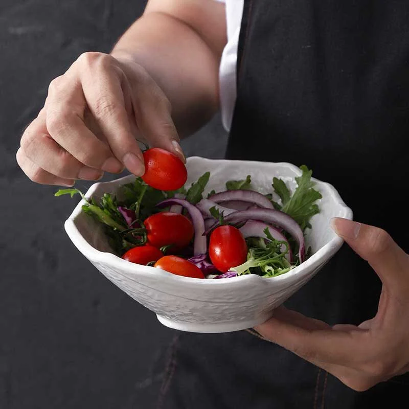 Minimalist Stone Texture Ceramic Salad Bowl (4)
