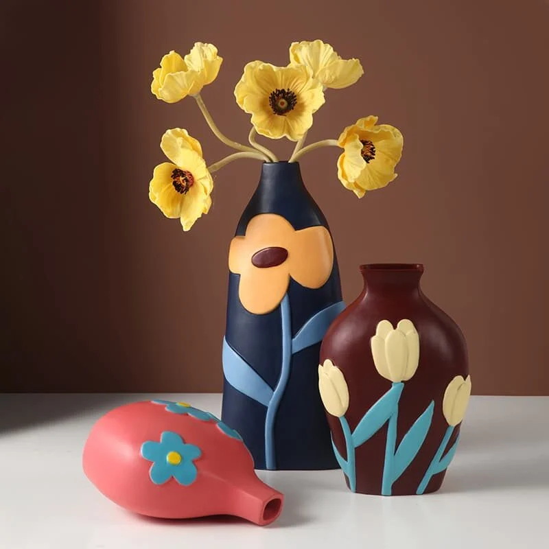 Morandi Color Block Ceramic Vase (3)