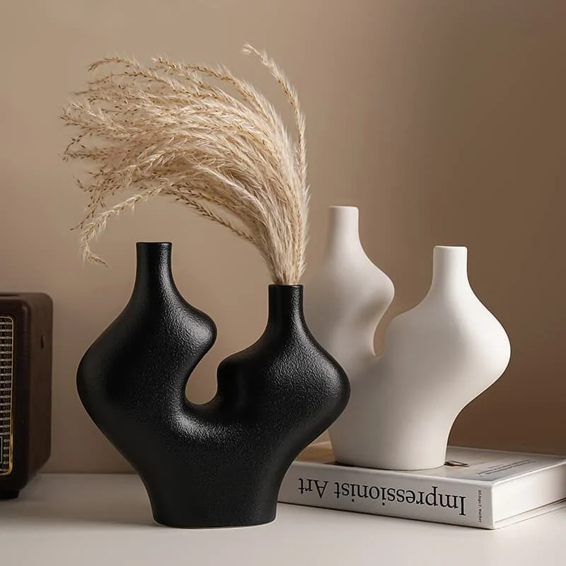 Nordic Minimalist Double Peak Ceramic Vase (3)