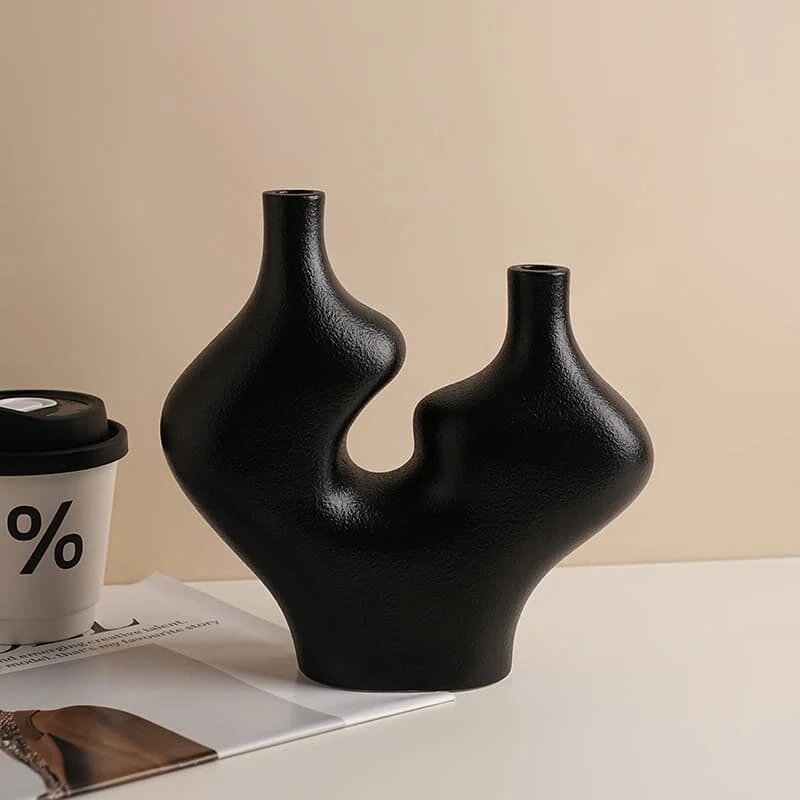 Nordic Minimalist Double Peak Ceramic Vase (4)