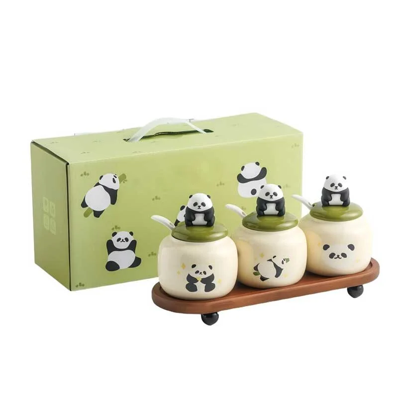 Panda Ceramic Spice Jar Set (1)