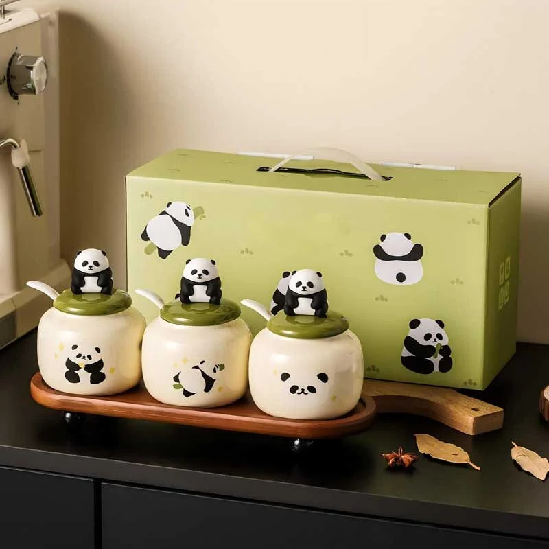 Panda Ceramic Spice Jar Set (2)