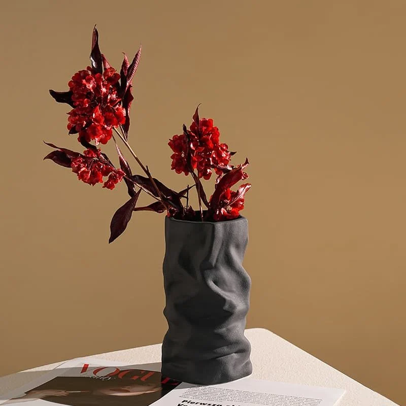 Pleated Texture Ceramic Vase (4)