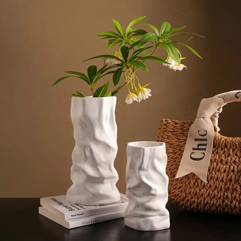 Pleated Texture Ceramic Vase (5)