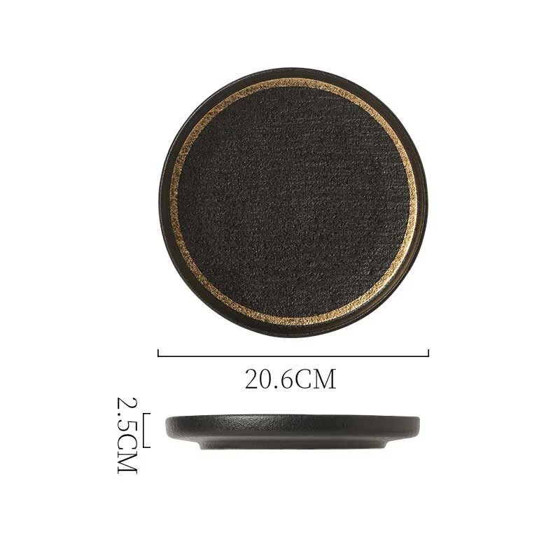 Premium Black Stone Texture Ceramic Steak Plate – Modern Luxury Dining (5)