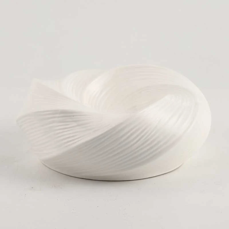 Pure White Swirl Shaped Ceramic Plate (5)