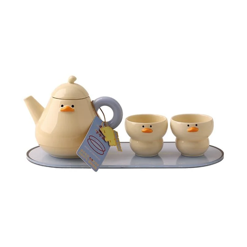 Quacky Delight Creamy Duck Ceramic Tea Set (1)