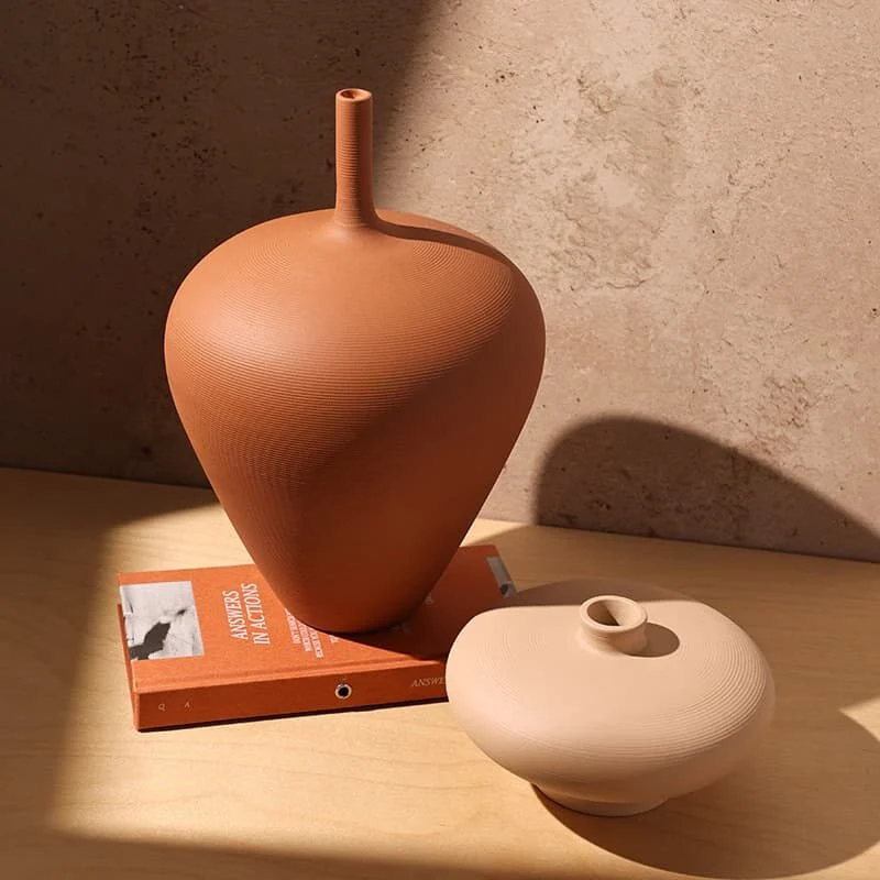 Rinsen Wabi Sabi Brushed Ceramic Long Neck Vase (4)