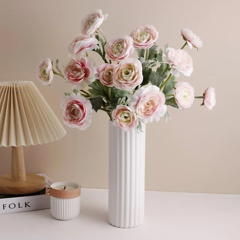 Roman Column Ribbed Ceramic Vase – Modern Elegant Décor (3)