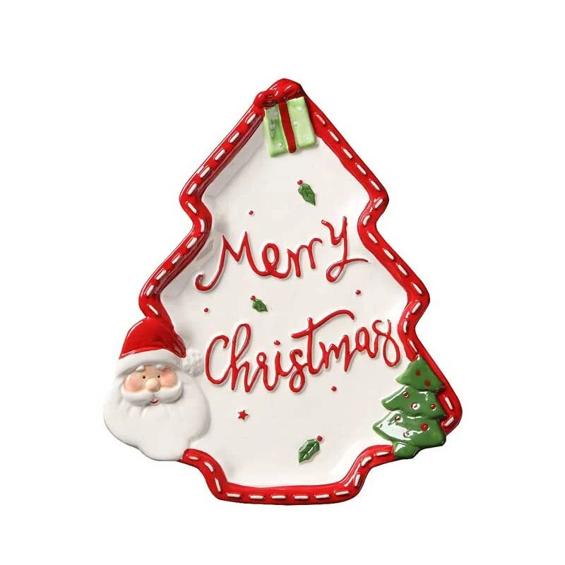 Santa Claus Shaped Ceramic Plate – Festive Holiday Tableware (5)