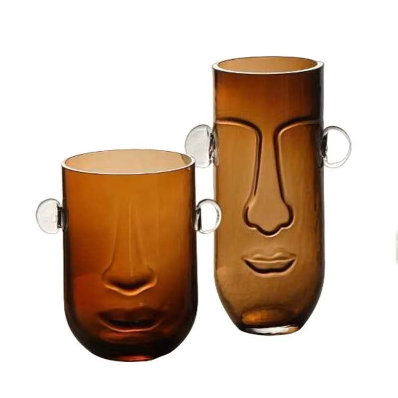 Sculptural Face Imprint Glass Vase (1)