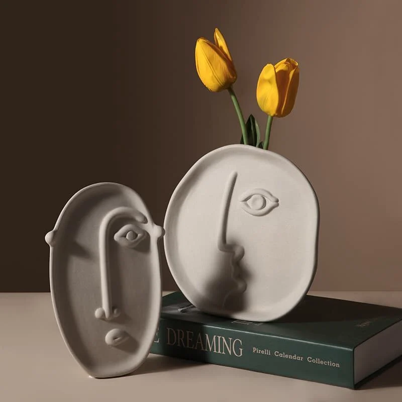 Serene Face Ceramic Sculpture Vase (2)