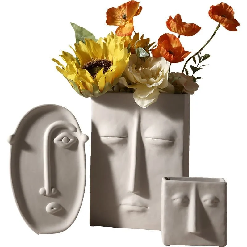 Serene Face Ceramic Sculpture Vase (4)
