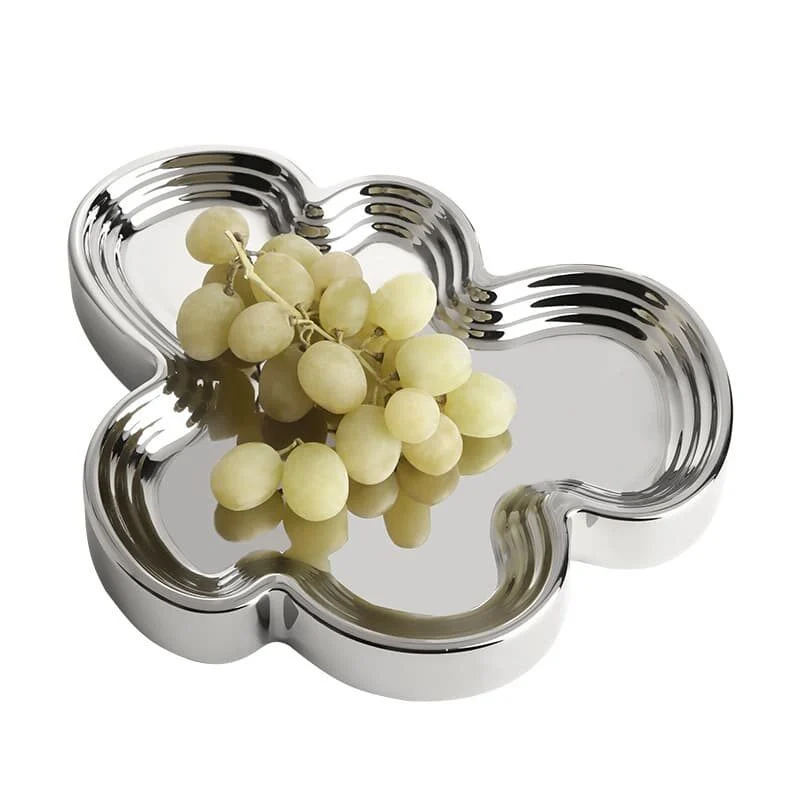 Silver Plated Ceramic Cloud Shaped Fruit Plate (1)